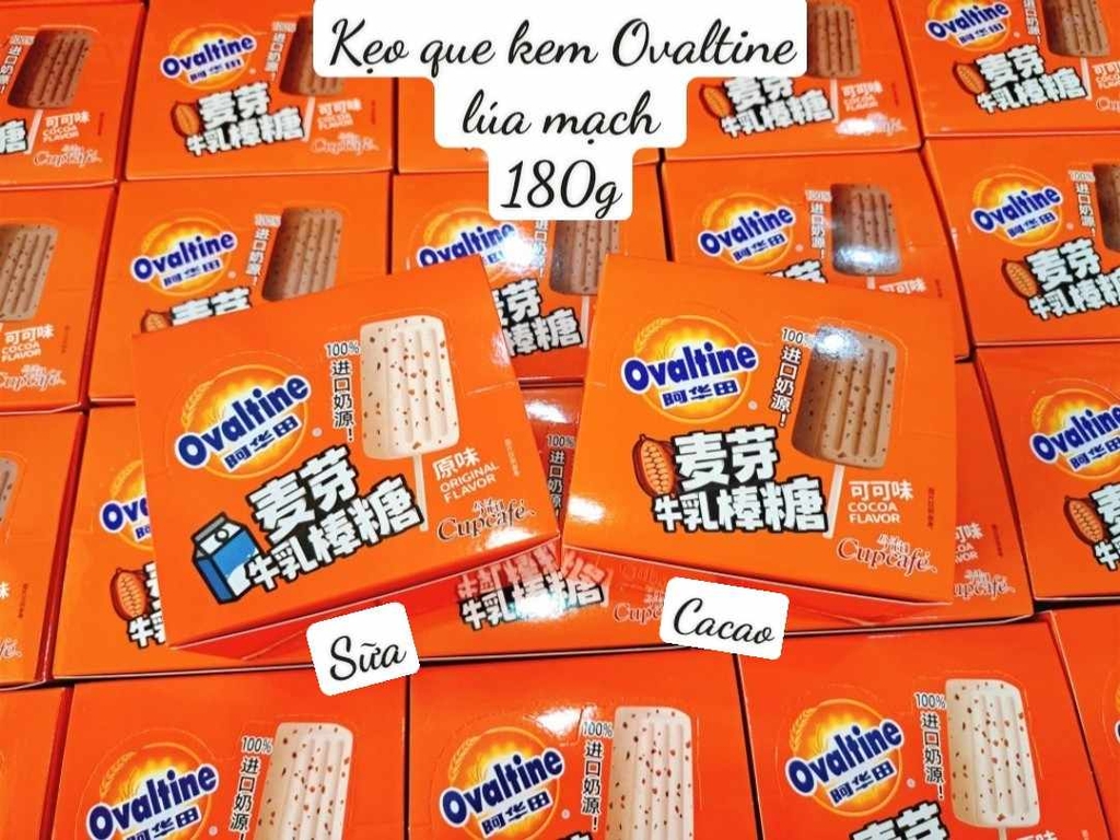 Kẹo que kem sữa lúa mạch Ovaltine 180g ( sữa)