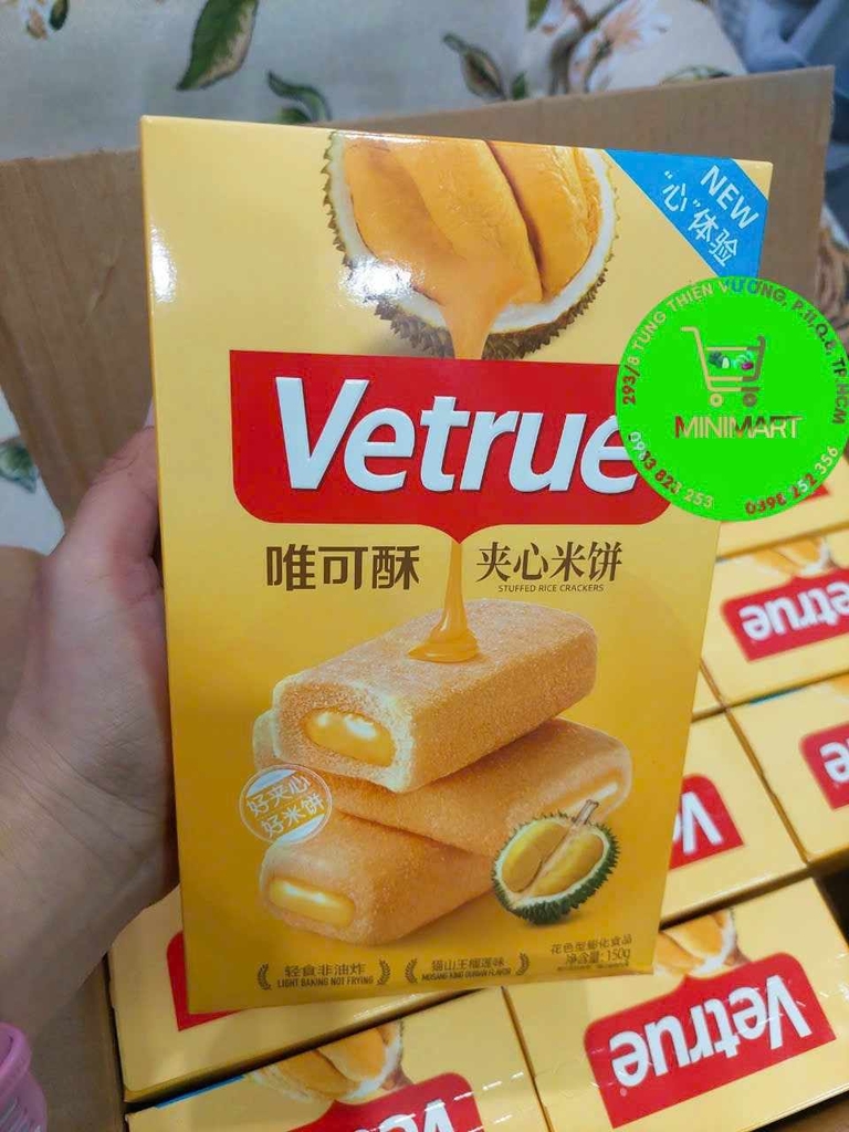 Bánh cuộn giòn Vetrue 150g ( sầu riêng)