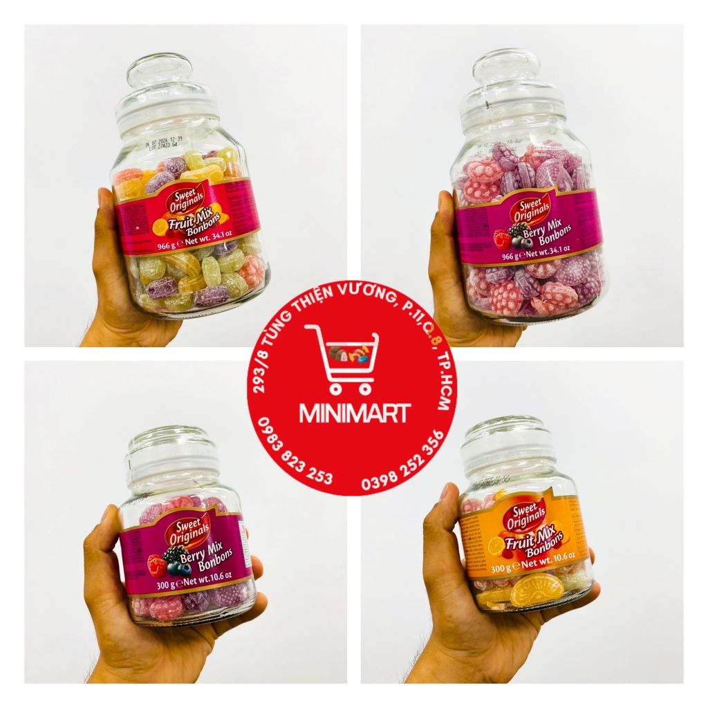 Kẹo trái cây Sweet Originals bonbons. Hàng Đức 300g ( mâm xôi)