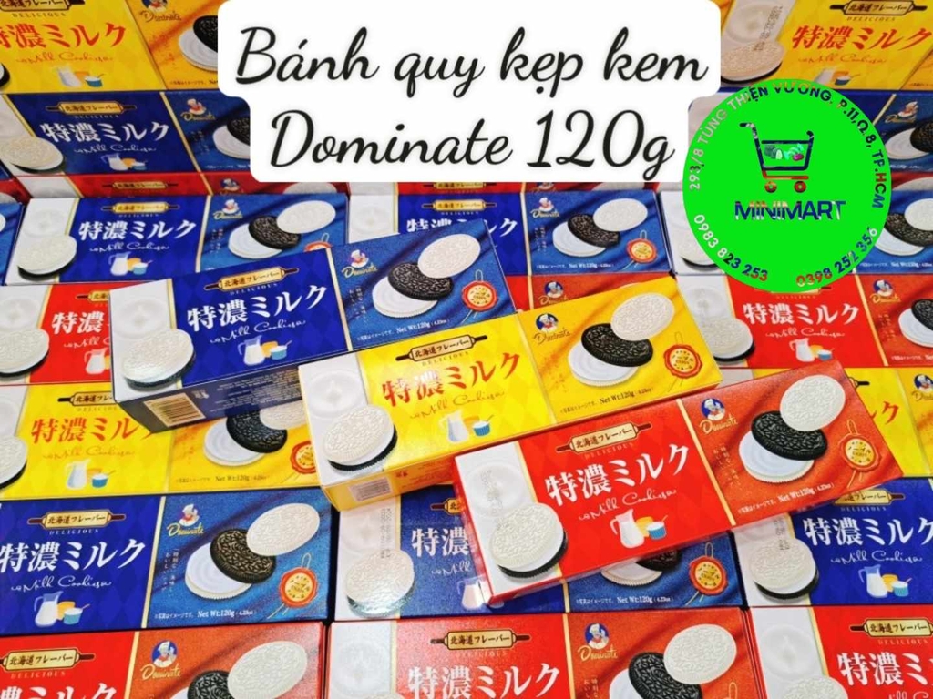 Bánh quy kẹp kem Dominate 120g ( vàng)(24)