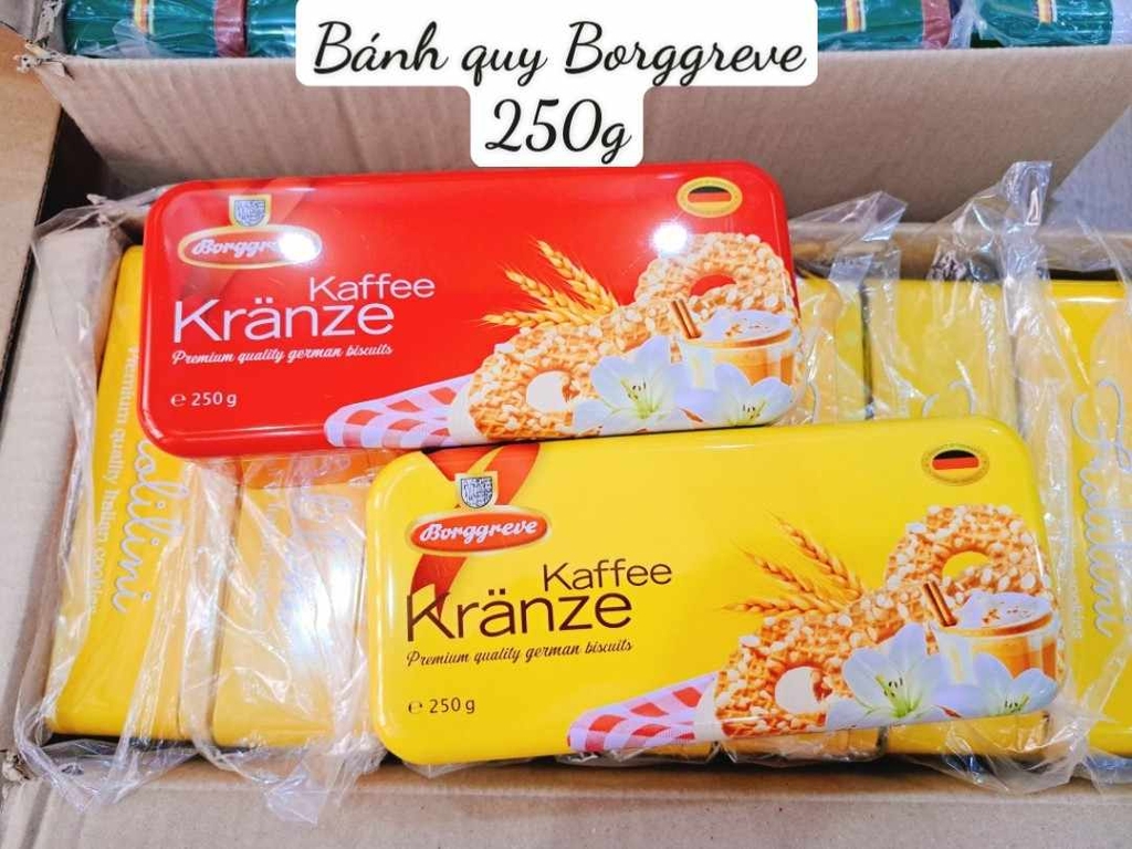 Bánh quy vòng rắc đường mịn Borggreve  250g ( đỏ)