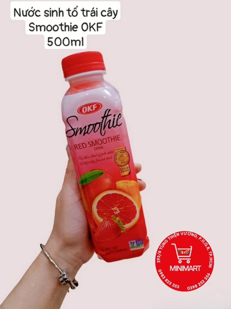 Nước ép sinh tố trái cây Smoothie OKF 500ml (bưởi-dâu-xoài)