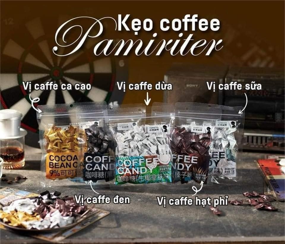 Kẹo Cà Phê Coffee Candy Pamiriter 70g Đài Loan ( cafe đen)