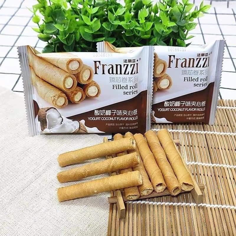 Bánh quế cuộn nhân kem FRANZZI 60g (vani)