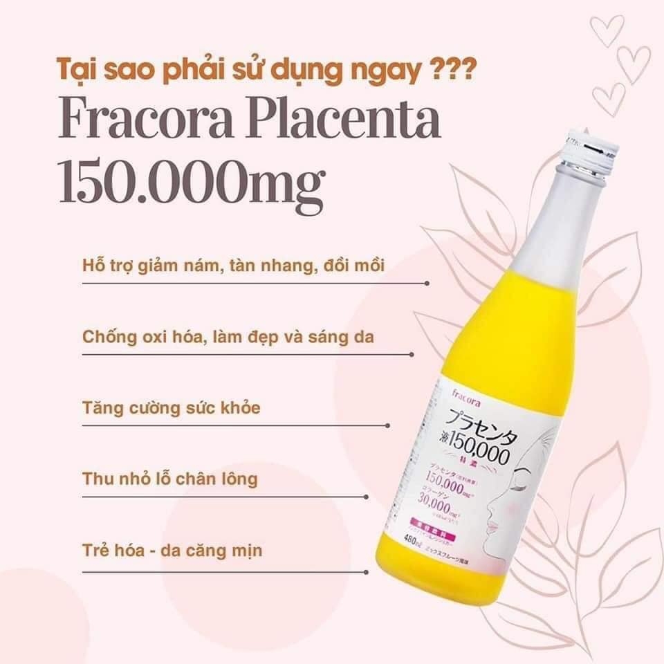 Nước uống Nhau thai heo Fracora Placenta 150000mg 480ml