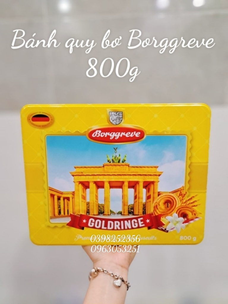 Bánh quy bơ Borggreve Đức 800g (vàng)