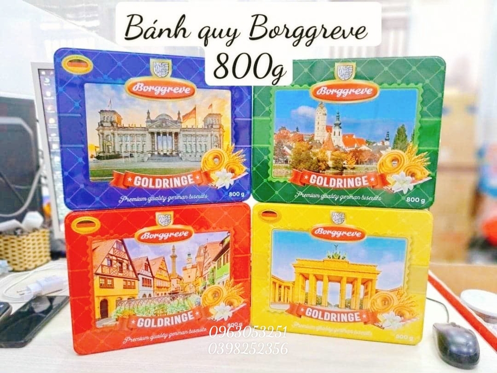 Bánh quy bơ Borggreve Đức 800g (vàng)