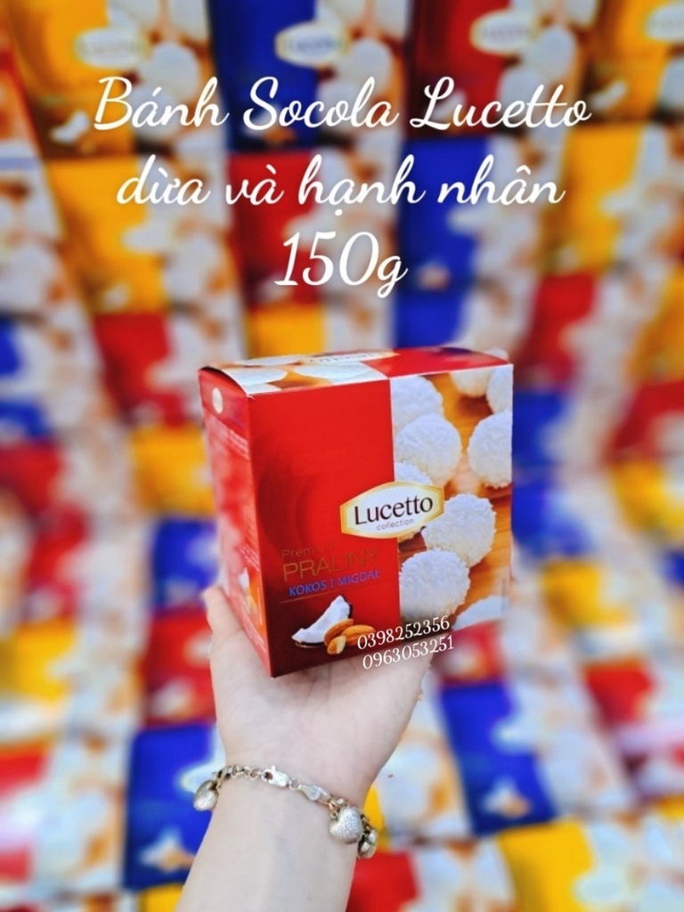 Bánh Socola Lucetto dừa và hạnh nhân 150g ( đỏ)