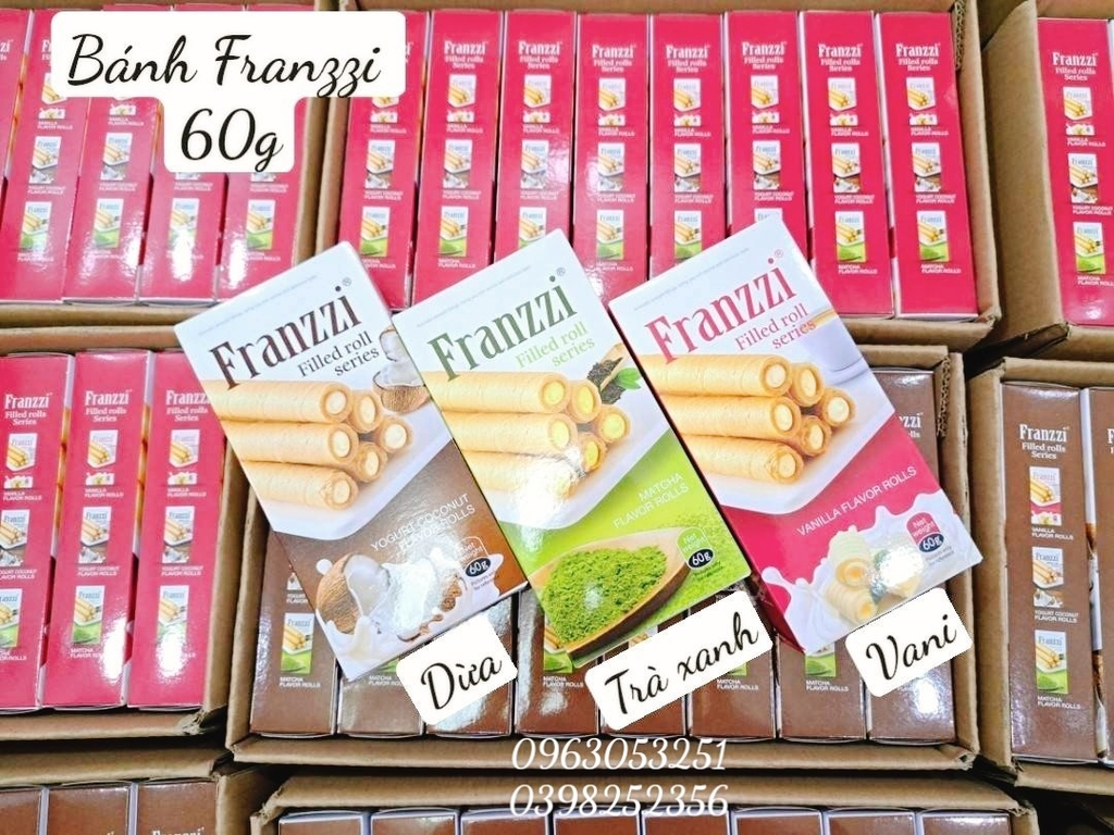 Bánh quế cuộn nhân kem FRANZZI 60g ( dừa)