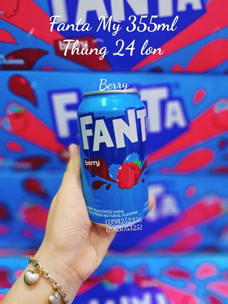 Nước Ngọt Fanta Mỹ 355ml vị Berry ( Lốc 12 lon)