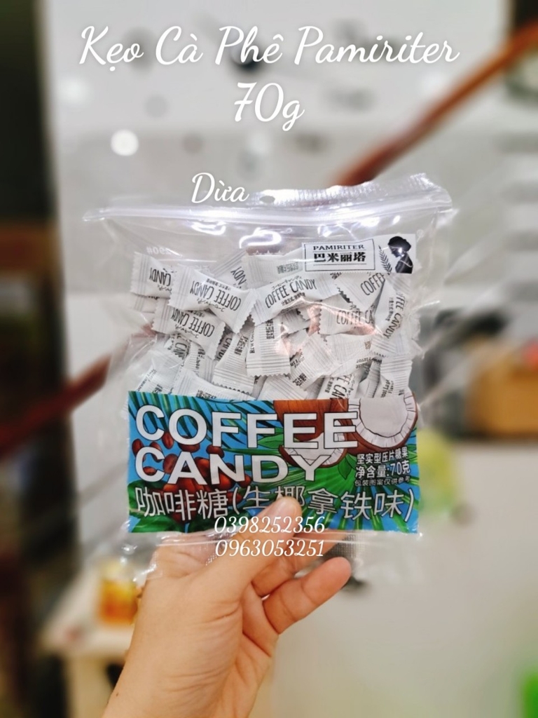 Kẹo Cà Phê Coffee Candy Pamiriter 70g Đài Loan ( cafe dừa)