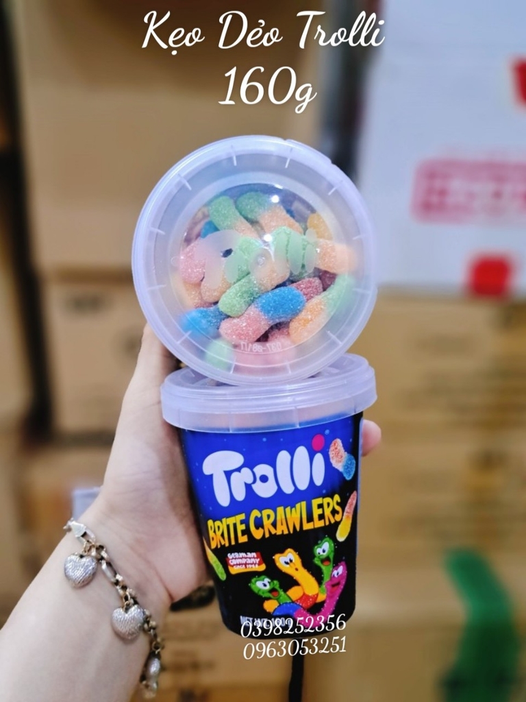 KẸO DẺO  TROLLI - HŨ 160g ( Brite crawlers)