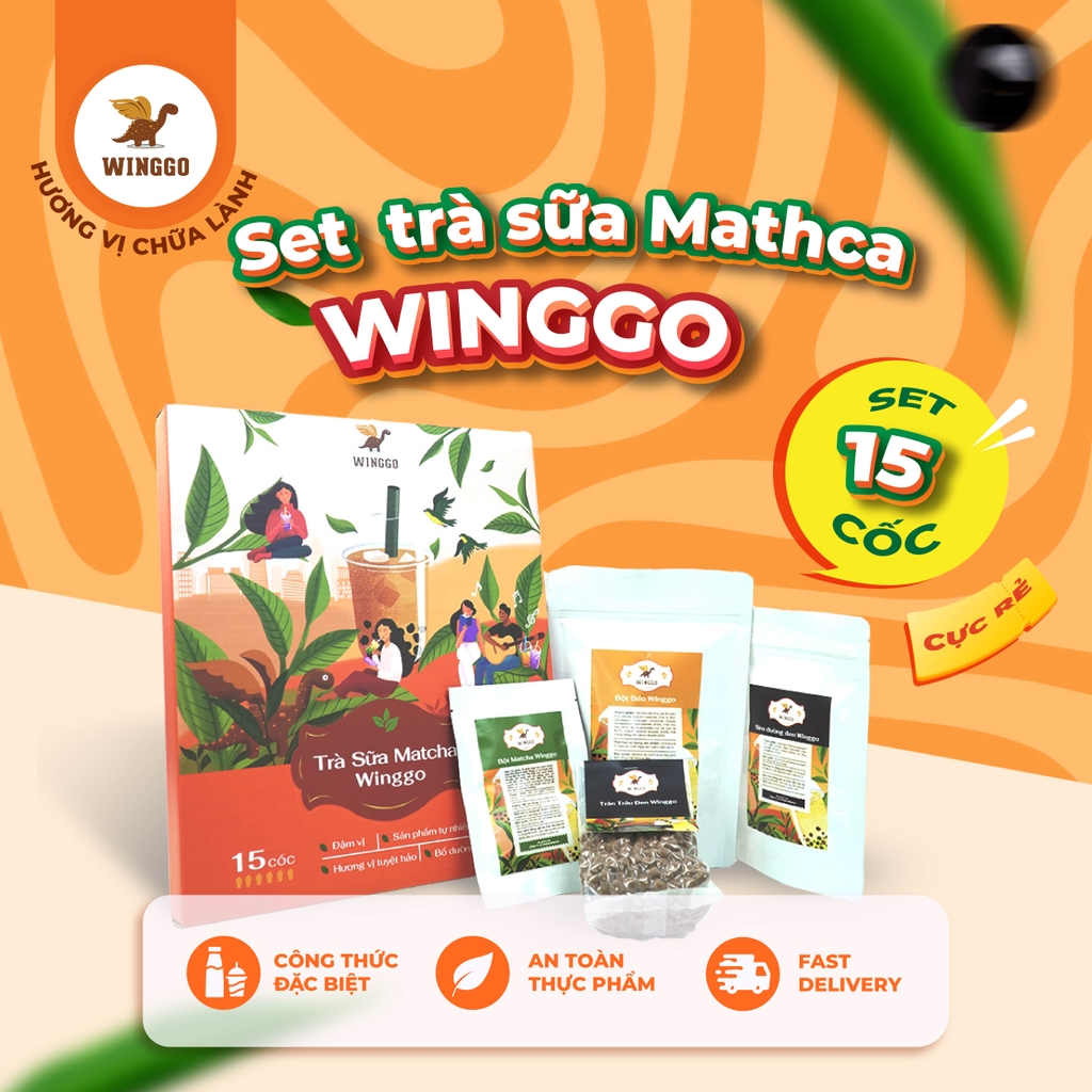 Set Trà Sữa Matcha Winggo 15 cốc