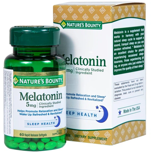Melatonin Nature's Bounty hỗ trợ ngủ ngon