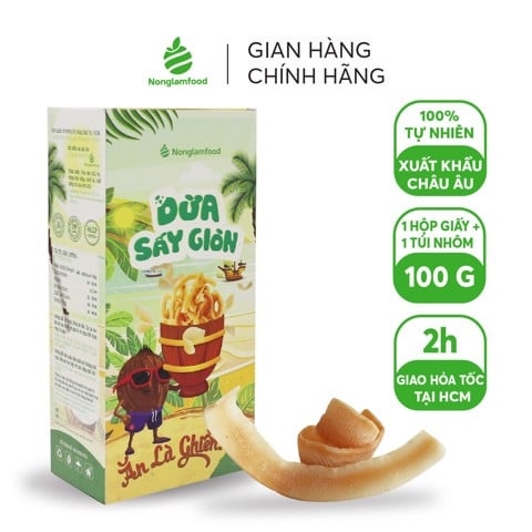 Dừa Bến Tre Sấy Giòn Nonglamfood | Crispy Dried Ben Tre Coconut | Healthy Snack