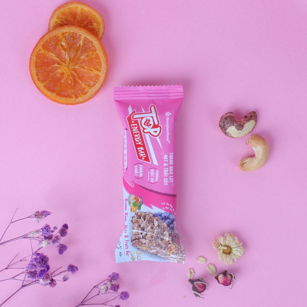 Thanh Gạo Lứt Ngũ Cốc Và Hạt Top Energy Bar Nonglamfood 272g | Healthy Snack