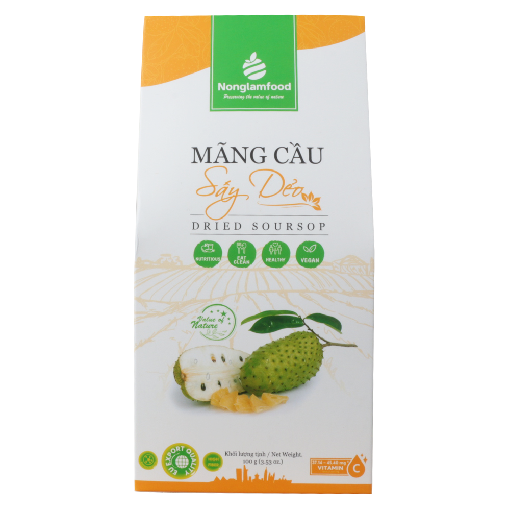 Mãng cầu sấy dẻo Nonglamfood hộp 100g | Ăn vặt tốt cho sức khỏe | Healthy Snack