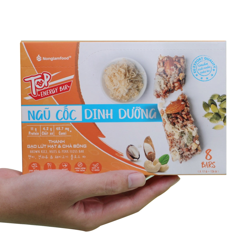 Thanh Gạo Lứt Ngũ Cốc Nonglamfood hộp 8 thanh 136g | Healthy Snack