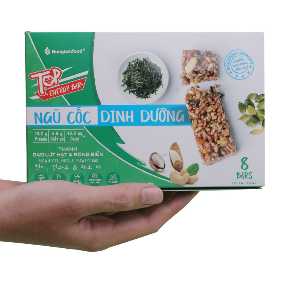Thanh Gạo Lứt Ngũ Cốc Nonglamfood hộp 8 thanh 136g | Healthy Snack