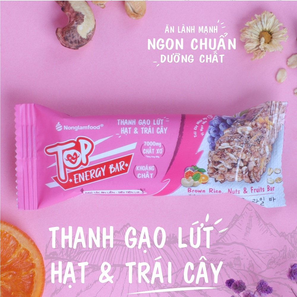 Thanh Gạo Lứt Ngũ Cốc Nonglamfood hộp 8 thanh 136g | Healthy Snack