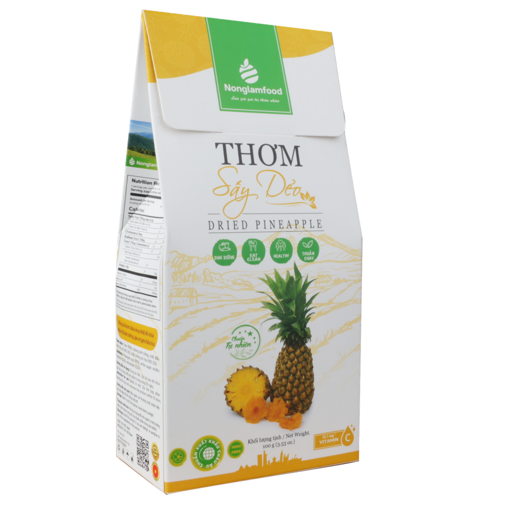 Thơm Sấy Dẻo Ít Đường Nonglamfood | Soft Dried Pineapple | Healthy Snack