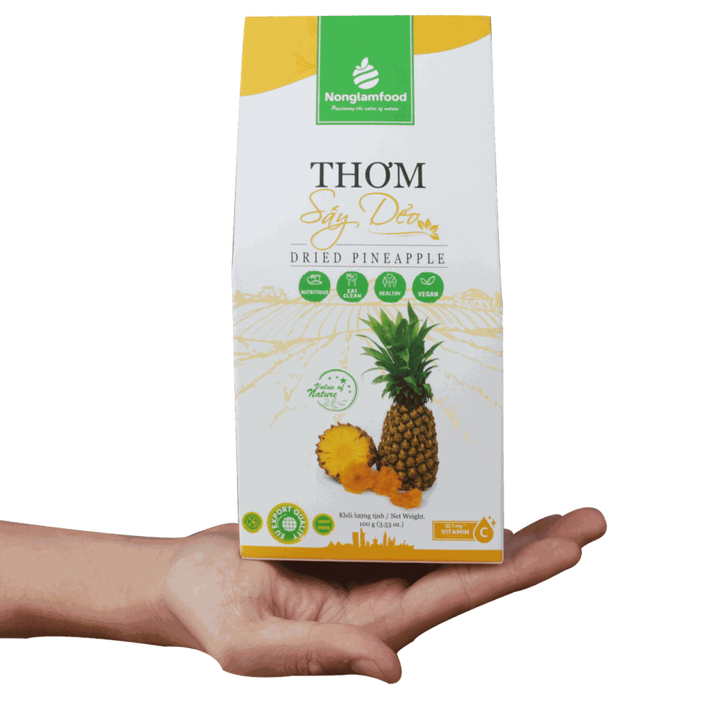 Thơm Sấy Dẻo Ít Đường Nonglamfood | Soft Dried Pineapple | Healthy Snack