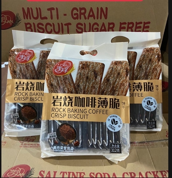 Bánh quy nướng giòn mỏng - vị cafe 312gr (Túi)