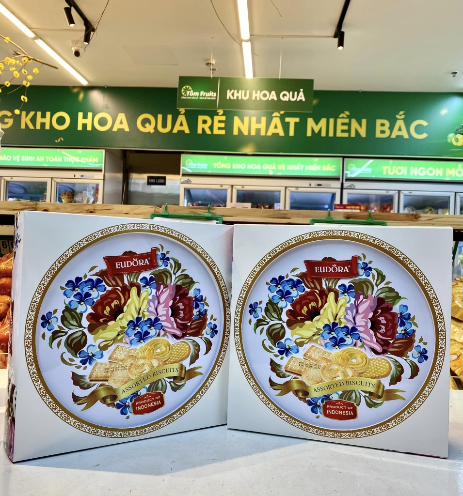 Bánh Eudora hộp thiếc trắng (hộp 312Gr) [TẾT]