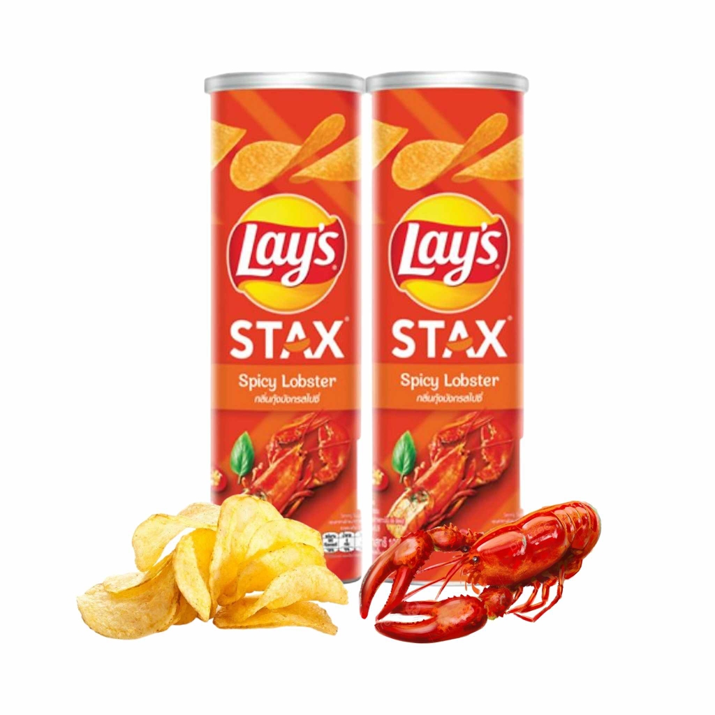 Lay's Stax Khoai Tây Miếng Vị Tôm Hùm Nướng Ngũ Vị 105gr T16 (Ống)