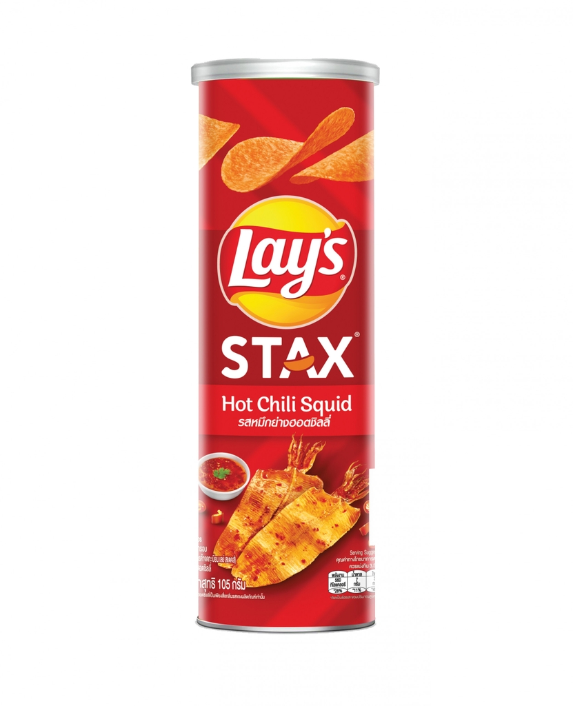 Lay's Stax Khoai Tây Miếng Vị Mực Sốt Cay 105gr T16 (Ống)
