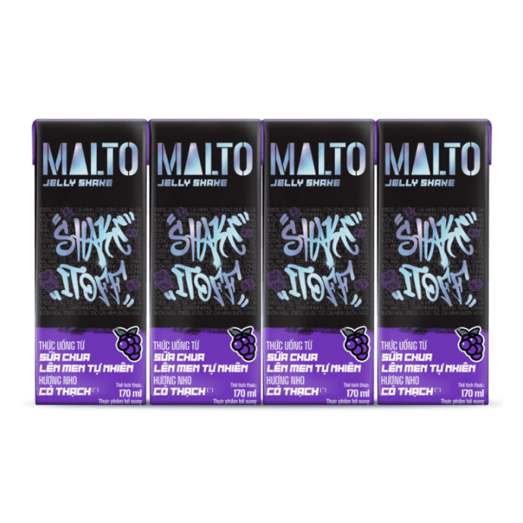 Sữa chua lên men Malto thạch vị nho (170ml*4)