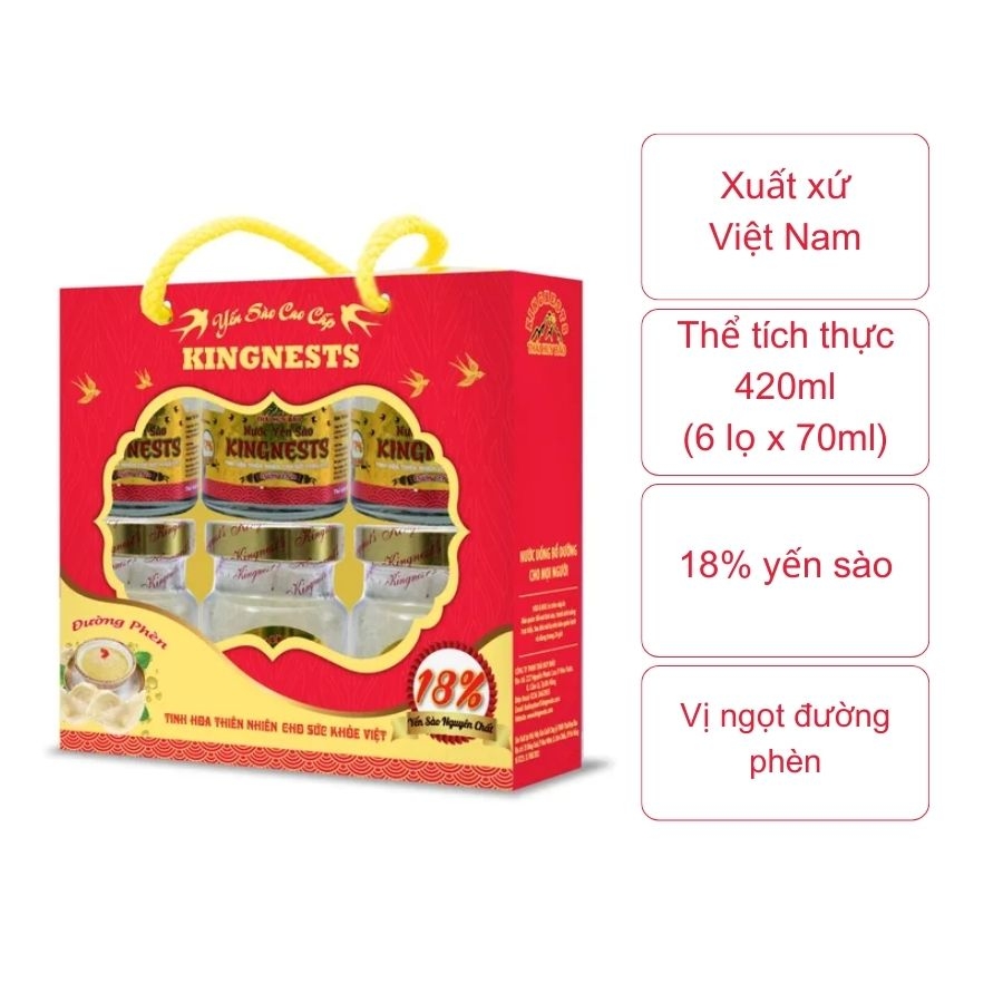 Yến sào King Nest (lốc 6 hũ x 70Ml)