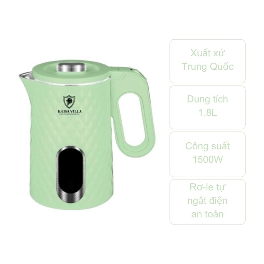 Ấm siêu tốc Kaisa Villa 1,8L (BH 12 tháng)