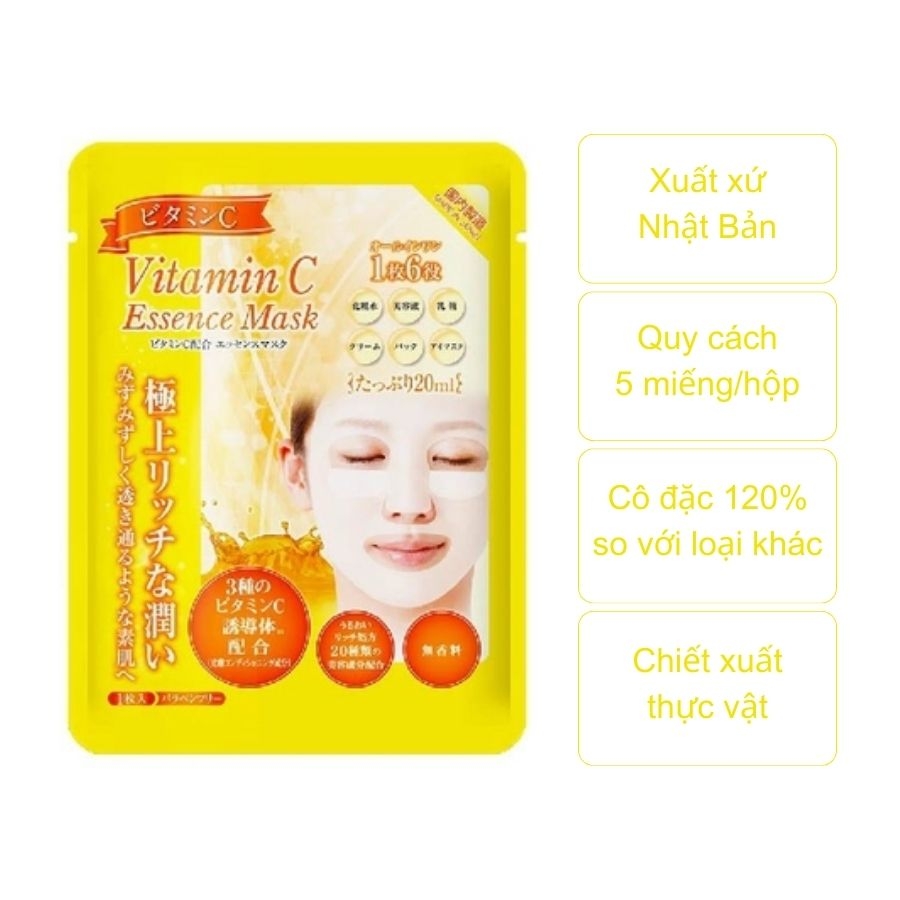 Mặt nạ dưỡng trắng da tinh chất Vitamin C Clear Turn (hộp 5 miếng)