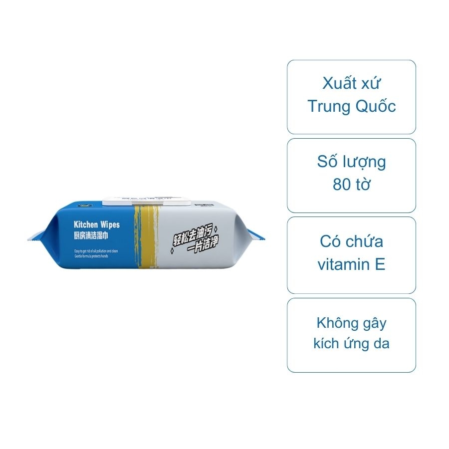 Khăn ướt lau bếp (gói 80 tờ)