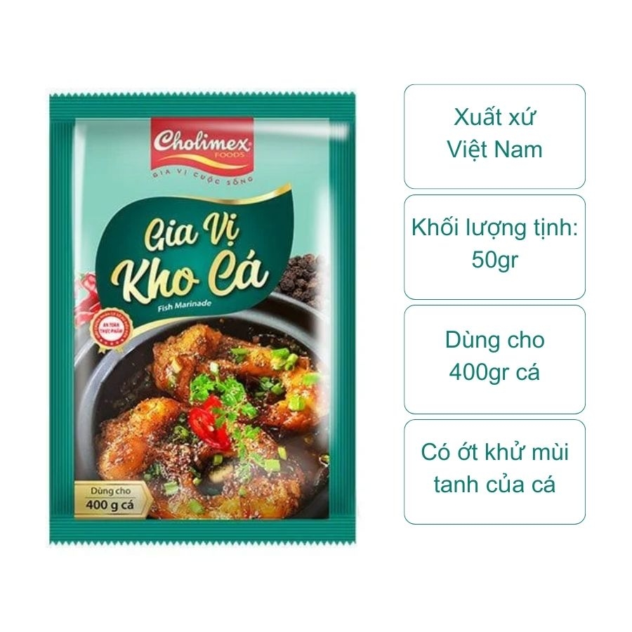 Gia vị kho cá Cholimex (gói 50Gr)