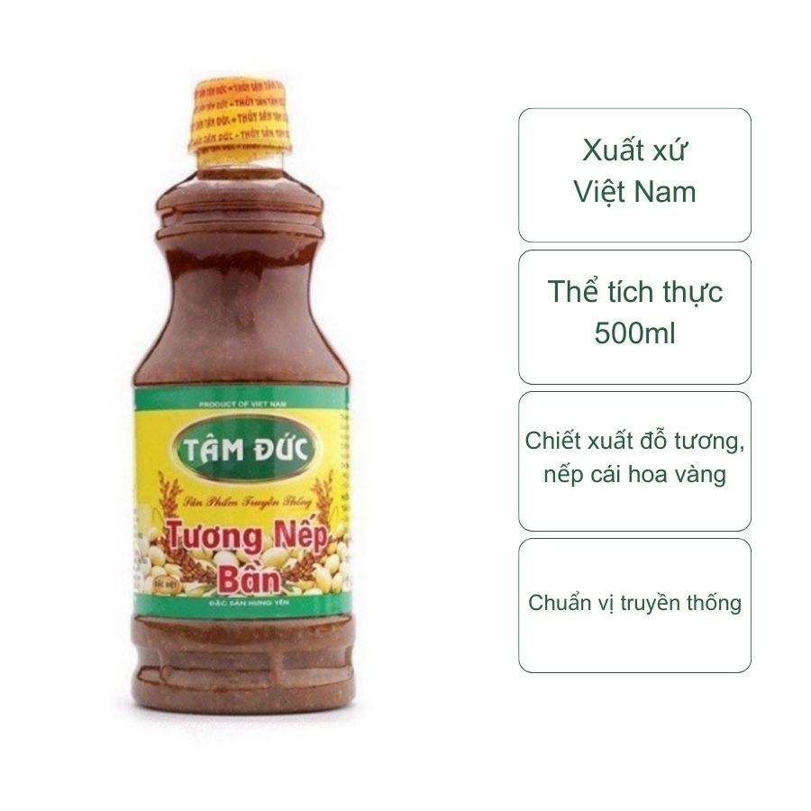 Tương nếp bần Tâm Đức (chai 500Ml)