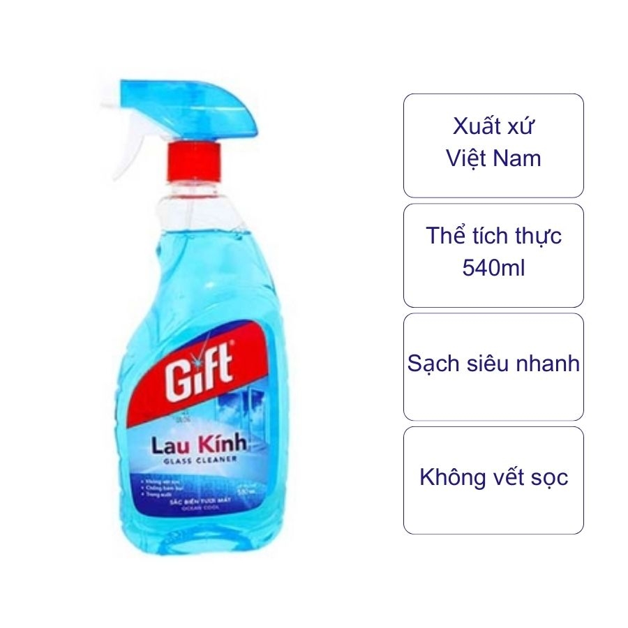 Nước lau kính Gift sắc biển (chai 540Ml)