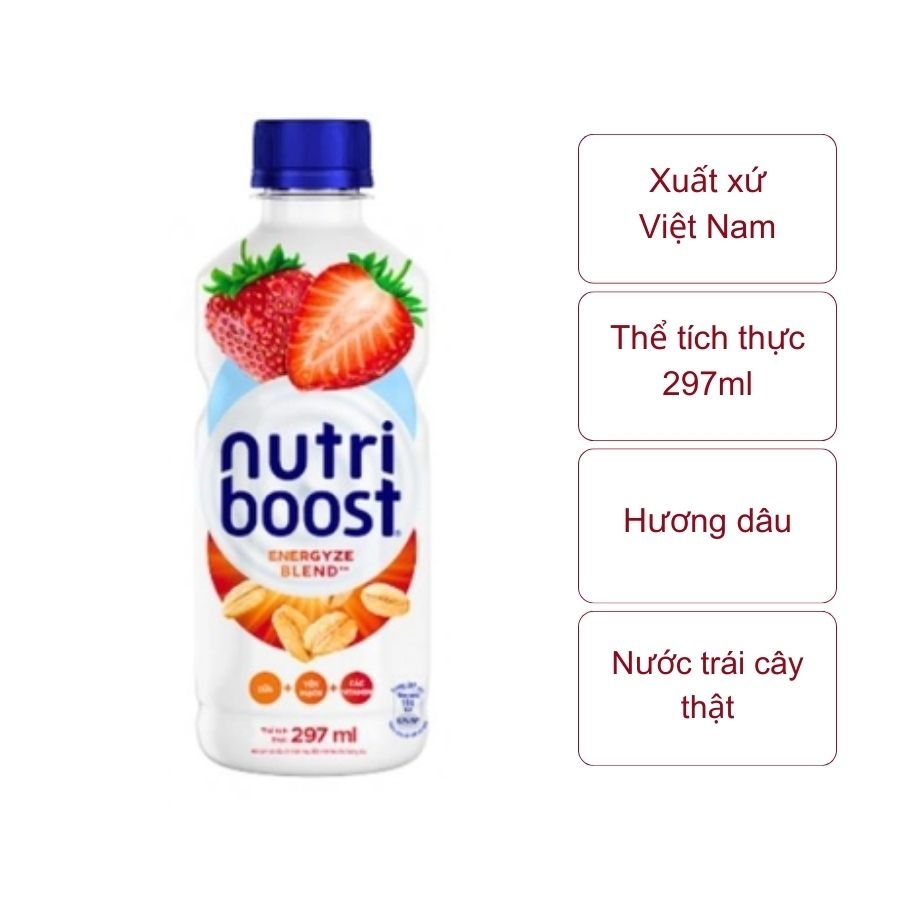 Sữa trái cây Nutriboost hương dâu (chai 297ml)