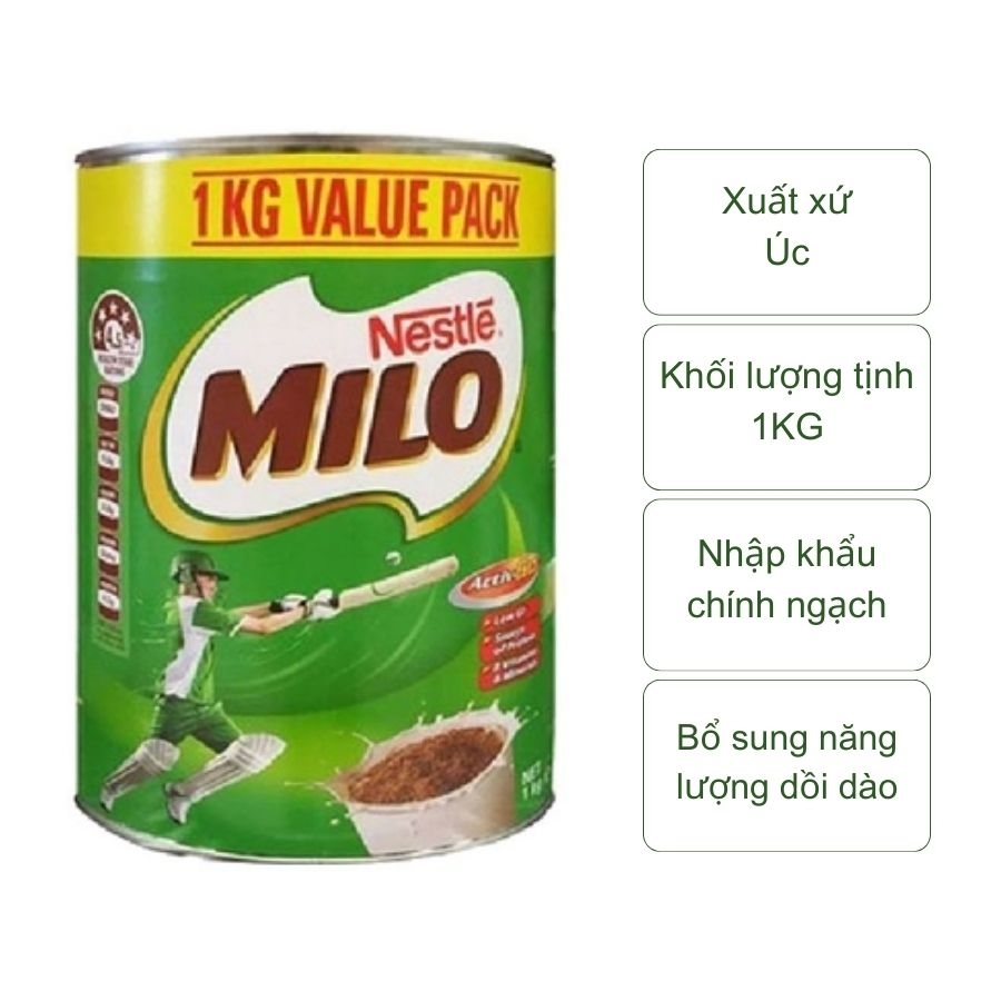 Milo bột Úc (hộp 1 Kg)