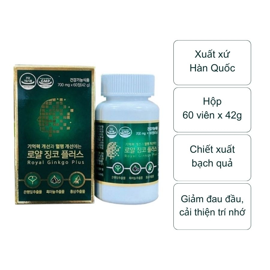 Viên bổ não Royal Ginkgo Plus (hộp 60 viên)