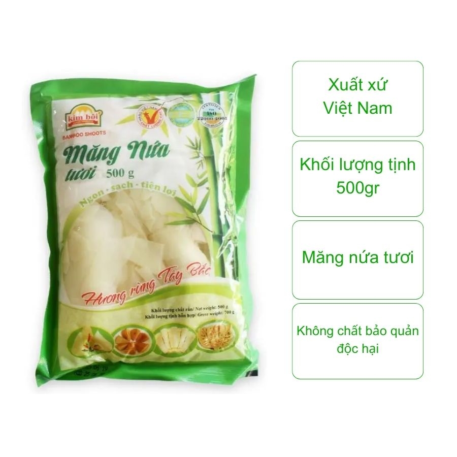 Măng nứa tươi Kim Bôi (túi 500Gr)