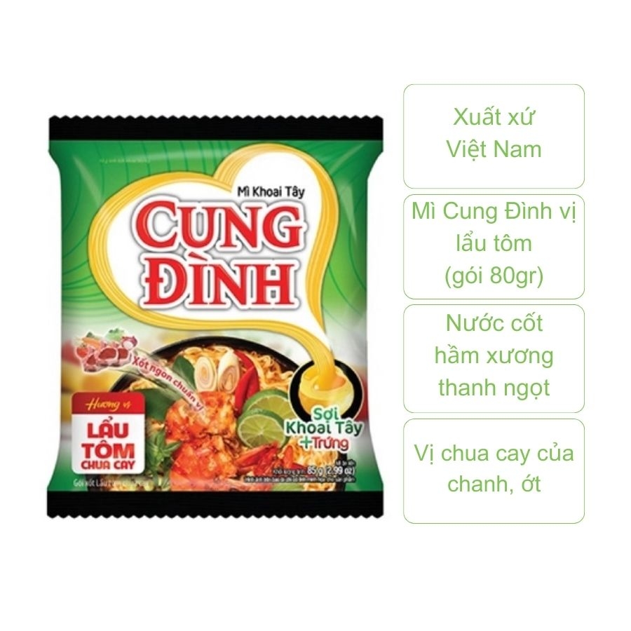 Mì Cung Đình vị lẩu tôm (gói 80gr)