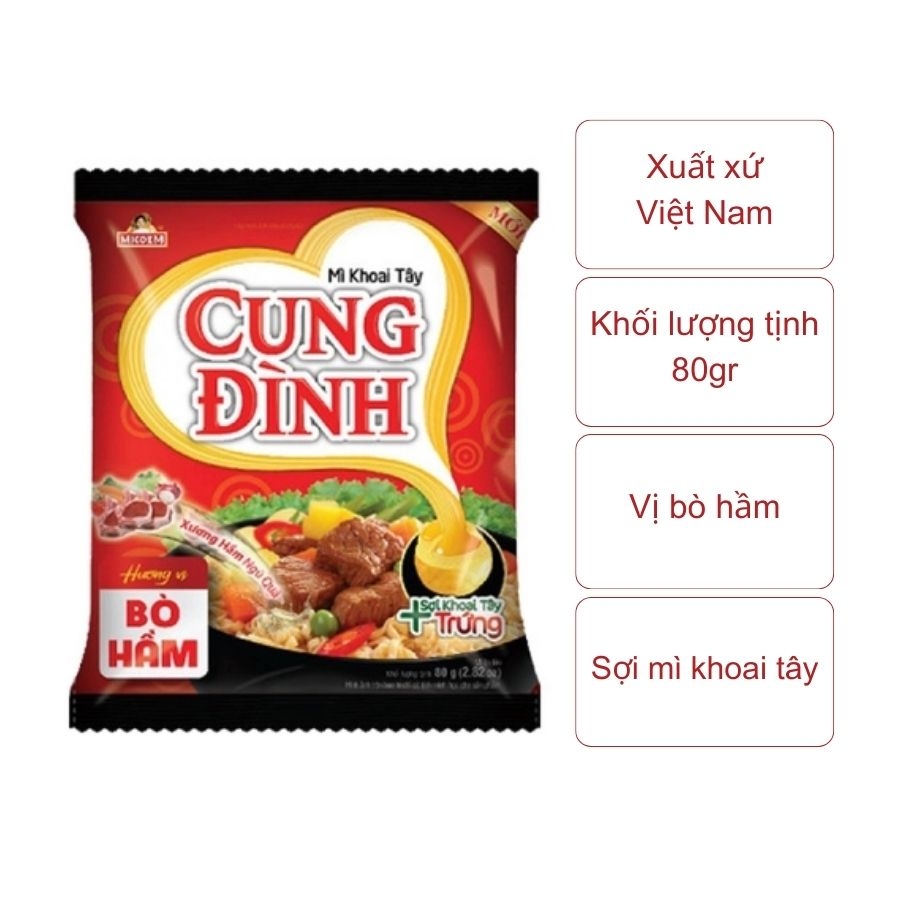 Mì Cung Đình vị bò hầm (gói 80gr)