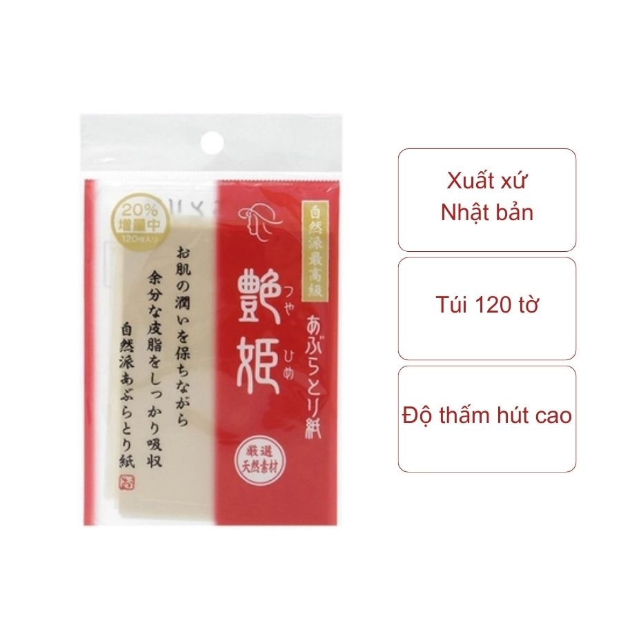 Giấy thấm dầu dành cho da mặt nhập khẩu Nhật (Túi 120 Tờ)