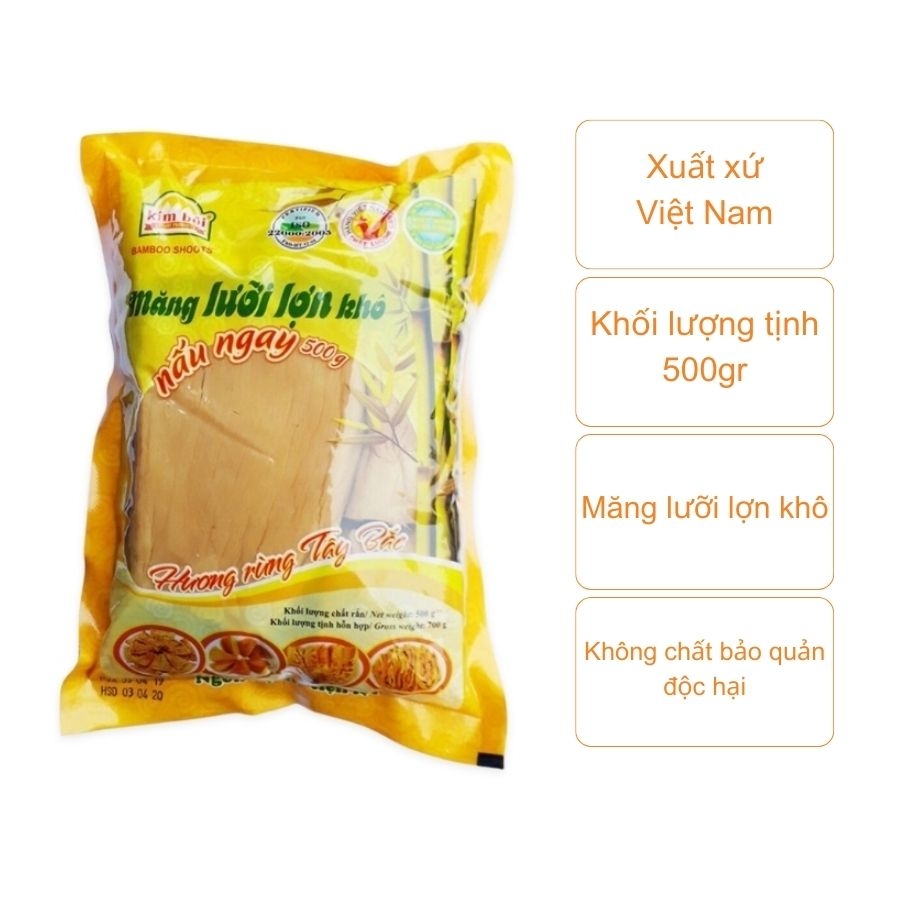 Măng lưỡi lợn khô nấu ngay Kim Bôi (túi 500gr)