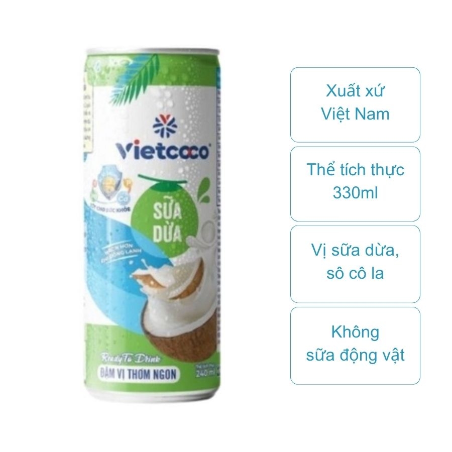 Sữa dừa lon nhôm Vietcoco (lon 240Ml)