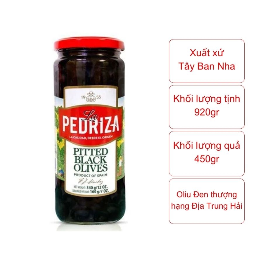 Oliu muối chua tách hạt (hũ 920gr)