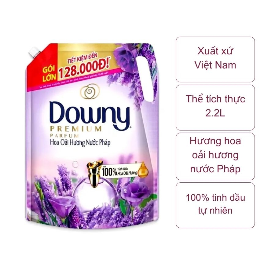 Nước xả vải Downy hương oải hương (túi 2.2 lít)