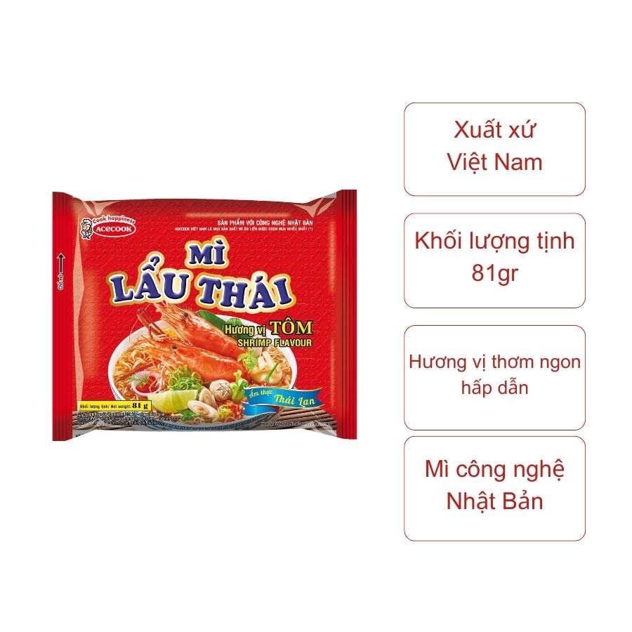 Mì Lẩu Thái Tôm (gói 81gr)